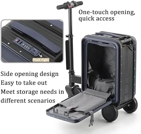 Long-Range Electric Suitcase with Ride-On Scooter — Smart Luggage, Generic