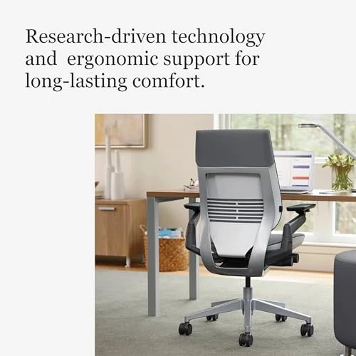 Office Chair with Wheels for Carpet - Ergonomic Work Chair - Comfortable - Intuitive-to-Adjust for Desk - 360-Degree... — Smart Chairs, Steelcase