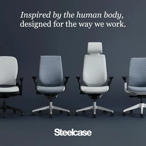 Office Chair with Wheels for Carpet - Ergonomic Work Chair - Comfortable - Intuitive-to-Adjust for Desk - 360-Degree... — Smart Chairs, Steelcase