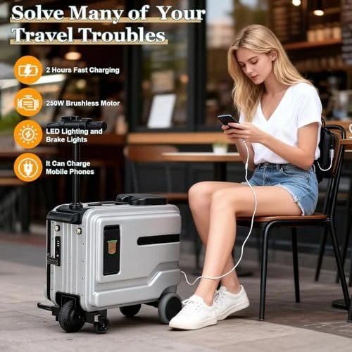 Electric Rideable Suitcase — Smart Luggage, YADSWB