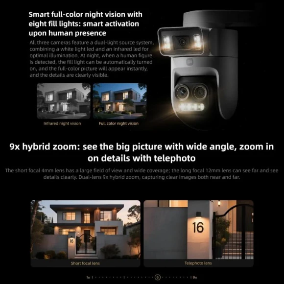 Outdoor Security Camera with Triple Lenses and Full-Color Night Vision — Security Camera, Xiaomi