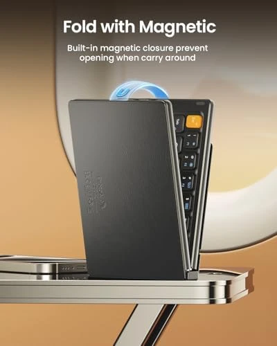 Foldable Compact Keyboard with PU Leather Cover — Bluetooth Keyboard, ProtoArc