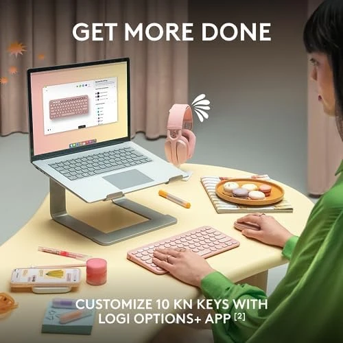 Multi-Device Bluetooth Wireless Keyboard with Customizable Shortcuts — Bluetooth Keyboard, Logitech
