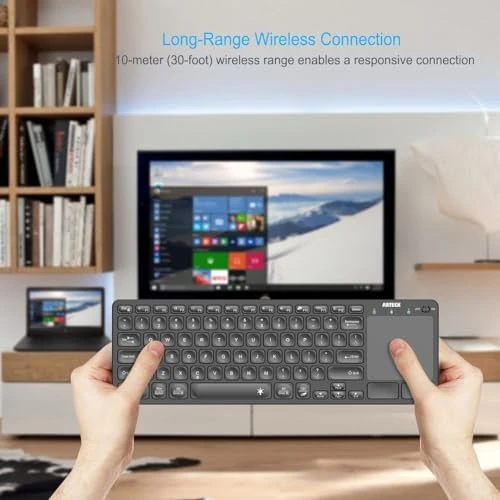 Universal Backlit Bluetooth Touch TV Keyboard with Touchpad — Bluetooth Keyboard, Arteck