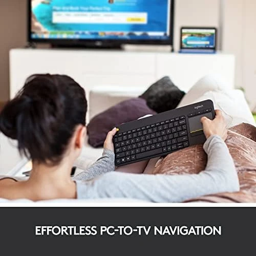 Wireless Touch TV Keyboard with Easy Media Control and Built-in Touchpad — Bluetooth Keyboard, Logitech