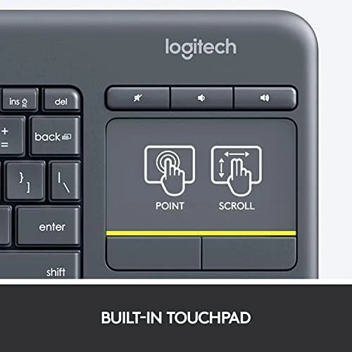 Wireless Touch TV Keyboard with Easy Media Control and Built-in Touchpad — Bluetooth Keyboard, Logitech
