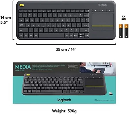 Wireless Touch TV Keyboard with Easy Media Control and Built-in Touchpad — Bluetooth Keyboard, Logitech