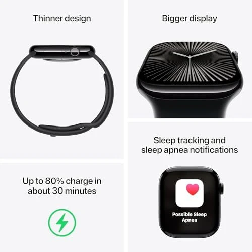 Watch Series 10 with Black Sport Band — Smart Watch, Apple