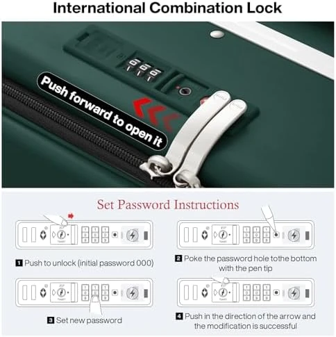 Carry On Luggage with Cup Phone Holder and Charger Hard Shell Suitcases with Spinner Wheels — Smart Luggage, mixi