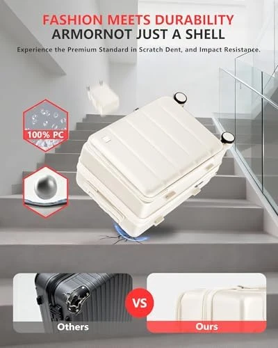 Expandable Carry On Luggage with Cup Holder, USB Charge, and TSA Lock — Smart Luggage, ISLAND ELEPHANT