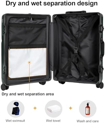 Expandable Carry-On Suitcase with Spinner Wheels — Smart Luggage, AIWEINY