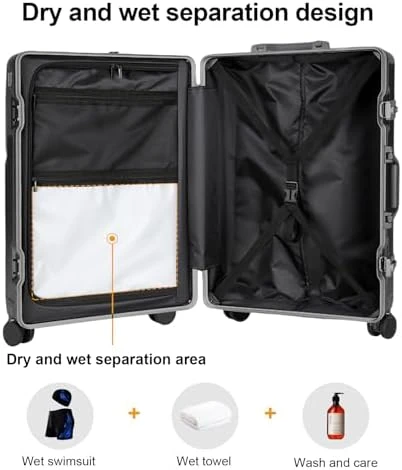 Expandable Carry-On Suitcase with Spinner Wheels — Smart Luggage, AIWEINY