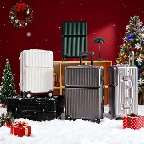 Expandable Carry-On Suitcase with Spinner Wheels — Smart Luggage, AIWEINY