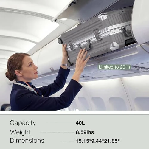 No Zipper Carry On Luggage with Wheels, Cup Holder, and Charger — Smart Luggage, Krute