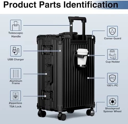 No Zipper Carry On Luggage with Wheels — Smart Luggage, Krute