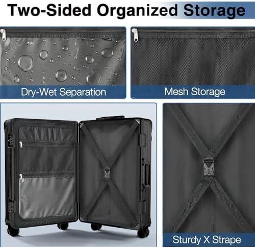 No Zipper Carry On Luggage with Wheels — Smart Luggage, Krute