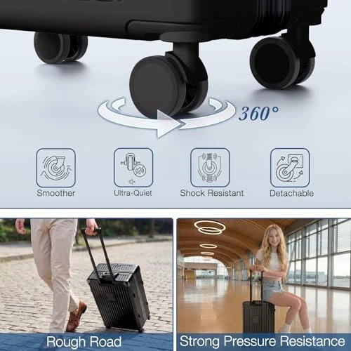 No Zipper Carry On Luggage with Wheels — Smart Luggage, Krute