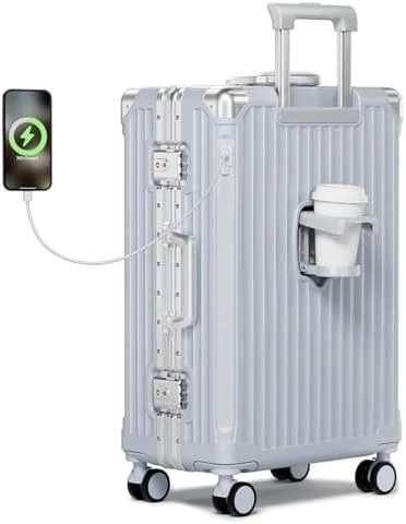 No Zipper Luggage Set 2 Pieces Aluminum Frame PC Hard Shell Zipperless Suitcase Set With Wheels TSA Lock Carry On and... — Smart Luggage, Krute