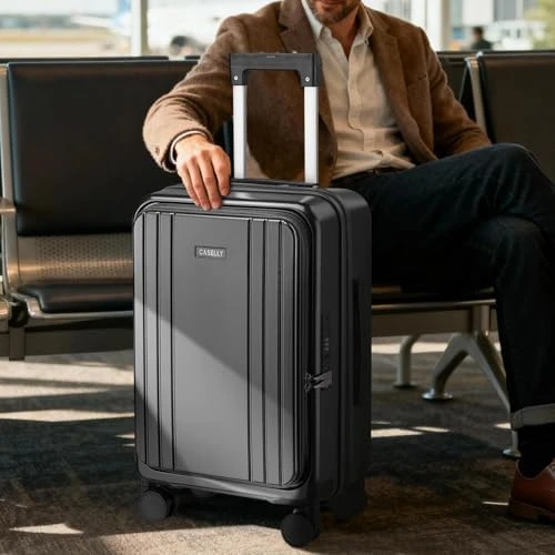 Top Opening Expandable Hard Shell Carry-On Suitcase — Smart Luggage, CASELLY