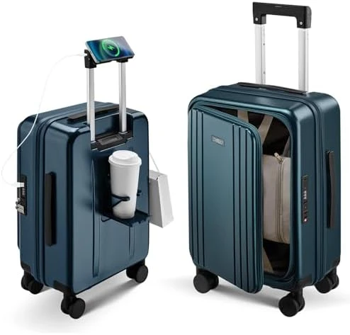 Top Opening Expandable Hard Shell Carry-On Suitcase — Smart Luggage, CASELLY