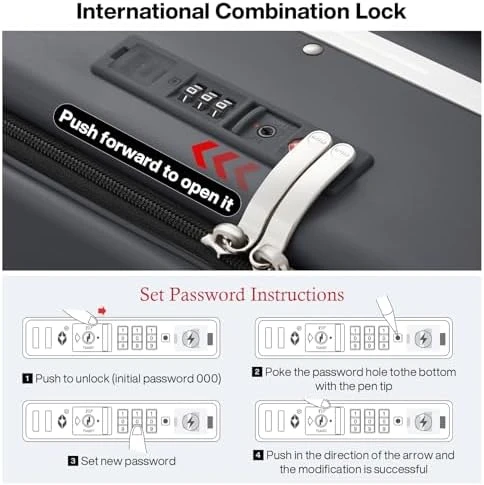 2-Piece Luggage Sets with Cup Phone Holder and Charger Hard Shell Suitcases with Spinner Wheels — Smart Luggage, mixi