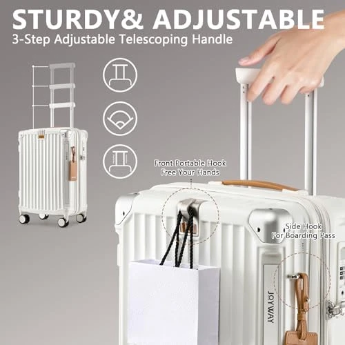 3 Piece Set Hardside Expandable Luggage with USB Charging Port and Cup Holder — Smart Luggage, Joyway