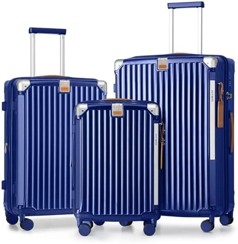 3 Piece Set Hardside Expandable Luggage with USB Charging Port and Cup Holder — Smart Luggage, Joyway