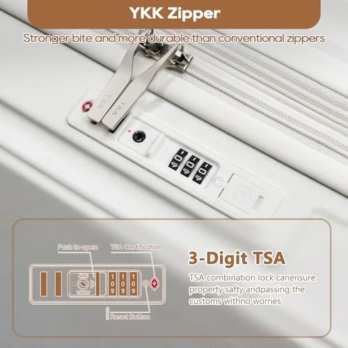 5 Piece Luggage Set with Cup Holder, Expandable Capacity, Includes Handbag, Anti Slip Wheels, Hook, Smart Carry On... — Smart Luggage, Joyway