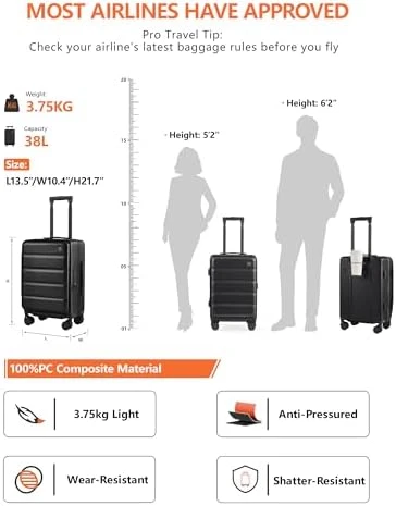 Carry On Luggage with Aluminum Frame, Cup Holder, USB Charging, and 360° Spinner Wheels — Smart Luggage, ISLAND ELEPHANT