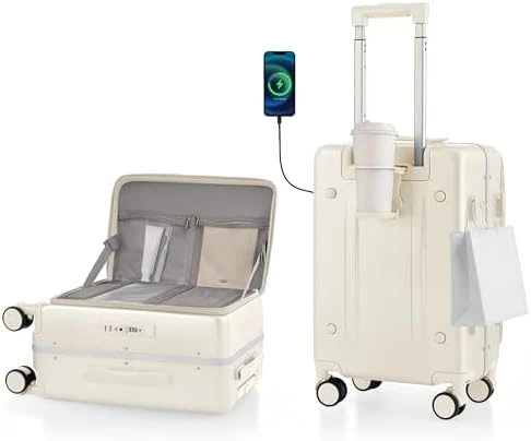 Carry On Luggage with Aluminum Frame — Smart Luggage, ISLAND ELEPHANT