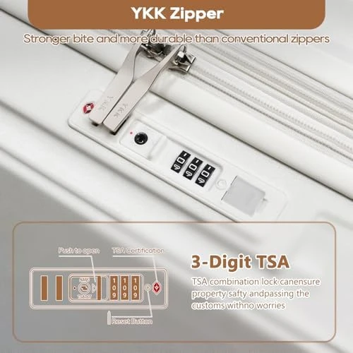 Carry On Luggage with Cup Holder and USB Port, Expandable Capacity, Smart Suitcase with Anti Slip Wheels and Handbag, 3... — Smart Luggage, Joyway