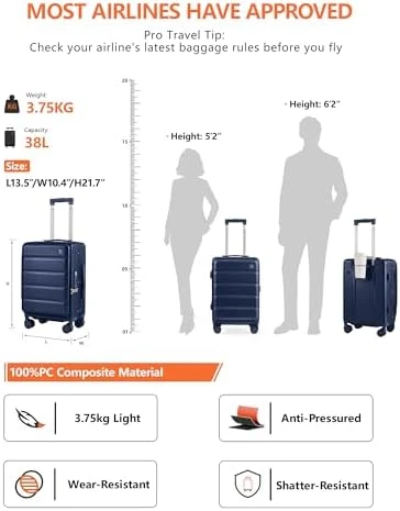 Carry On Luggage with Cup Holder, USB Charge, and Spinner Wheels — Smart Luggage, ISLAND ELEPHANT