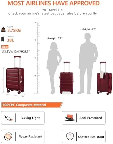 Carry On Luggage with Cup Holder, USB Charging, and 360° Spinner Wheels — Smart Luggage, ISLAND ELEPHANT