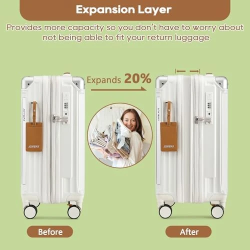 Expandable Carry On Luggage with Smart Cup Holder and USB Port — Smart Luggage, Joyway