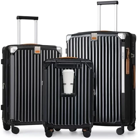 Expandable Carry On Luggage with Smart Cup Holder and USB Port — Smart Luggage, Joyway