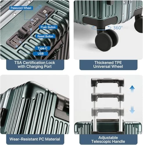 Front Pocket Carry On Luggage — Smart Luggage, MRPLUM