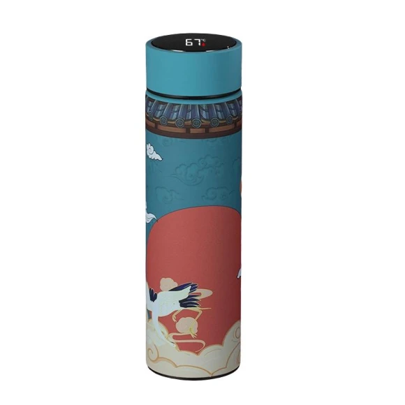 Vacuum Flask with LED Temperature Display and Tea Filter — Smart Water Bottle, ZestCasa
