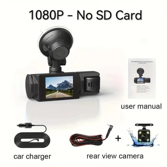 3-Channel WiFi Car DVR with 1080P Triple Camera, LIAESMART