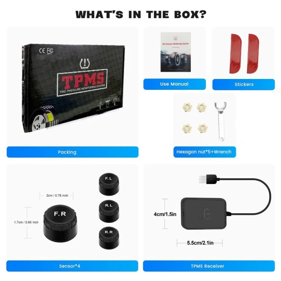 USB Android TPMS Tire Pressure Monitoring Alarm System — TPMS, Auto Launcher