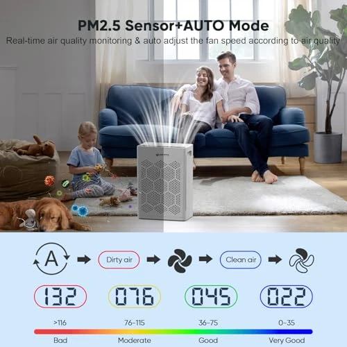 Air Purifier for Large Rooms with Fragrance and Smart WiFi Control — Air Purifier, DAYETTE