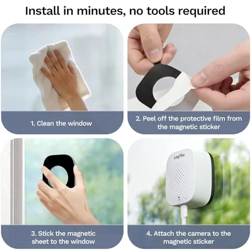 Window Camera with Night Vision, AI Smart Detection, 2-Way Audio, 24/7 Recording — Security Camera, LongPlus