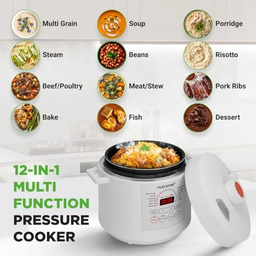 6 Quart Electric Pressure Cooker — Multicooker, NutriChef