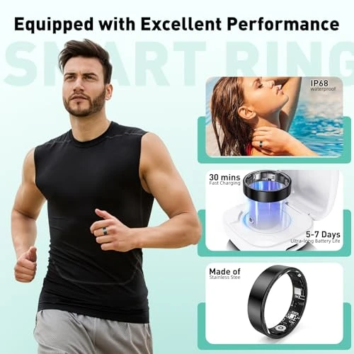 Smart Ring with Sleep Monitoring, Step Counting, Heart Rate, Blood Oxygen — Smart Ring, Free Shark