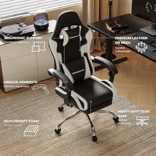 Ergonomic Gaming Chair with Footrest — Smart Chairs, Dowinx