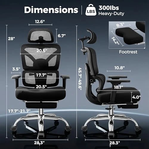 Ergonomic Office Chair with Footrest — Smart Chairs, TECHREST