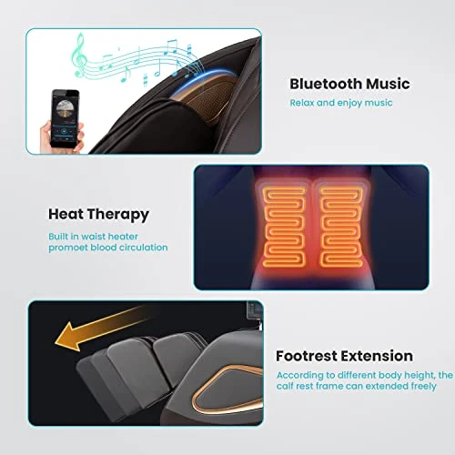 Full Body Zero Gravity SL Track Massage Chair Recliner with Smart Large Screen, Bluetooth Speaker, Built-in Heat... — Massage Chairs, PayLessHere