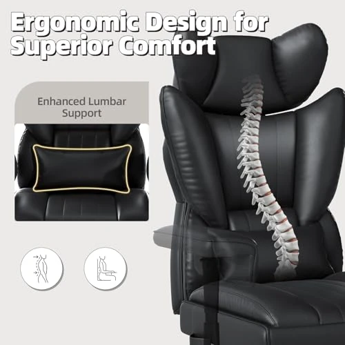 Heated Massage Office Chair with Foot Rest — Smart Chairs, Mvpipi