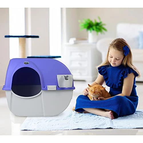 Roll 'n Clean Automatic Self Cleaning Litter Box with Enclosed Lid — Self-Cleaning Litter Box, Omega Paw