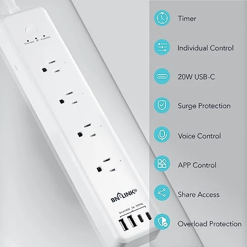Smart Plug Power Strip with Surge Protection and Fast Charging — Smart Plug, BN-LINK