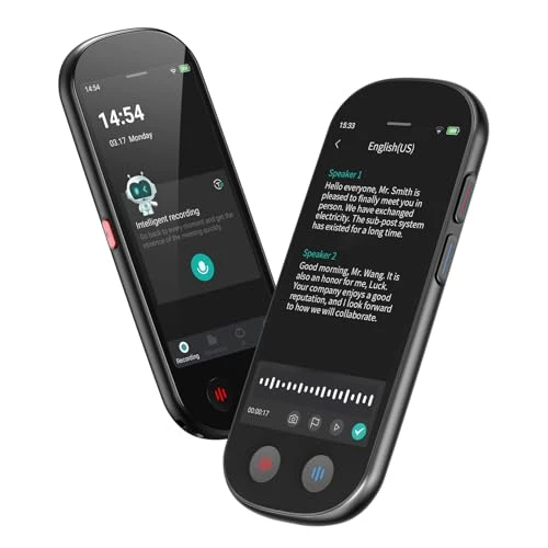 Voice Recorder with Playback and Transcription — Translator Device, Mipeggy